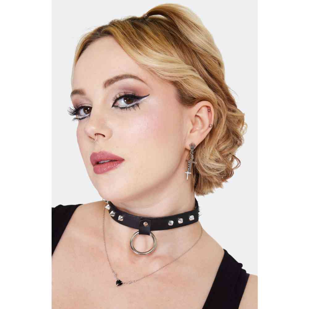 Jawbreaker - Double Cross Drop Silver Oorbellen - Zilverkleurig